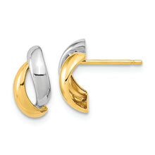 Load image into Gallery viewer, 14K Gold White Rhodium Fancy Teardrop Post Earrings
