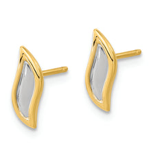 Load image into Gallery viewer, 14K Gold White Rhodium Teardrop Post Earrings
