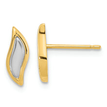 Load image into Gallery viewer, 14K Gold White Rhodium Teardrop Post Earrings
