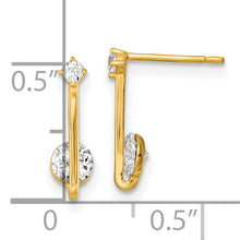 Load image into Gallery viewer, 14k Yellow Gold Polished CZ Drop Post Earrings
