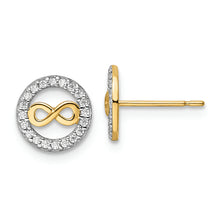 Load image into Gallery viewer, 14k CZ Infinity Symbol Post Earrings
