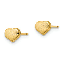 Load image into Gallery viewer, 14k Satin and Polished Heart Post Earrings
