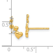 Load image into Gallery viewer, 14K Polished Heart CZ Post Earrings
