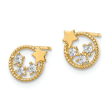 Load image into Gallery viewer, 14k CZ Stars Post Earrings
