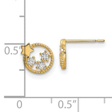 Load image into Gallery viewer, 14k CZ Stars Post Earrings
