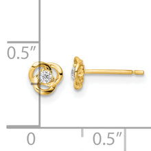 Load image into Gallery viewer, 14k Yellow Gold Polished CZ Flower Post Earrings
