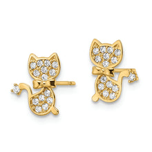 Load image into Gallery viewer, 14k CZ Cat Post Earrings
