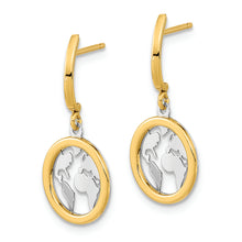 Load image into Gallery viewer, 14K Polished White Rhodium Earth Dangle Earrings
