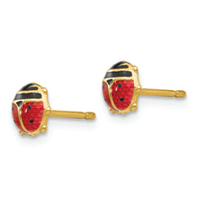 Load image into Gallery viewer, 14k Enameled Ladybug Earrings
