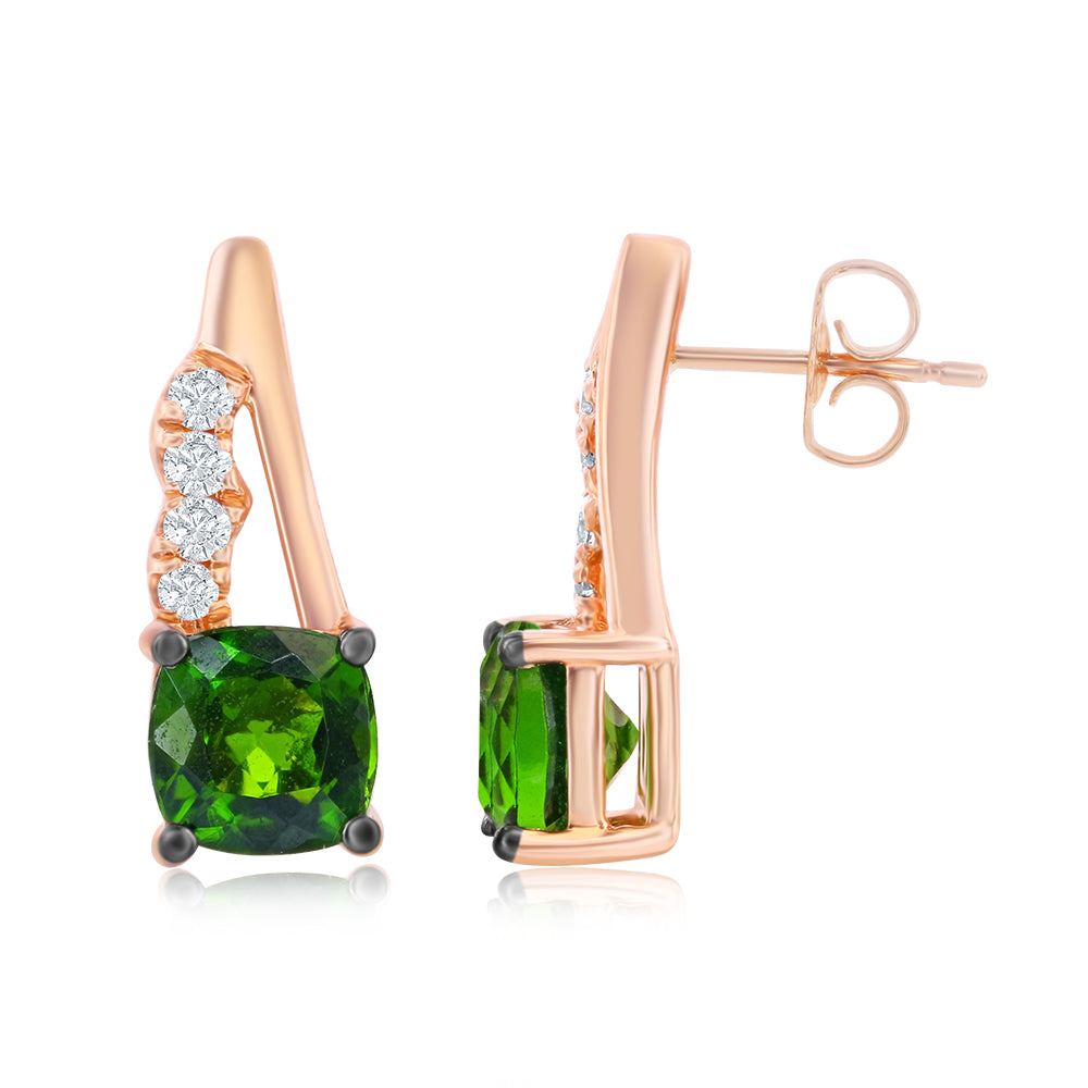 Le Vian� Earrings featuring 7/8 cts. Pistachio Diopside�, 1/15 cts. Vanilla Diamonds� set in 14K Strawberry Gold�