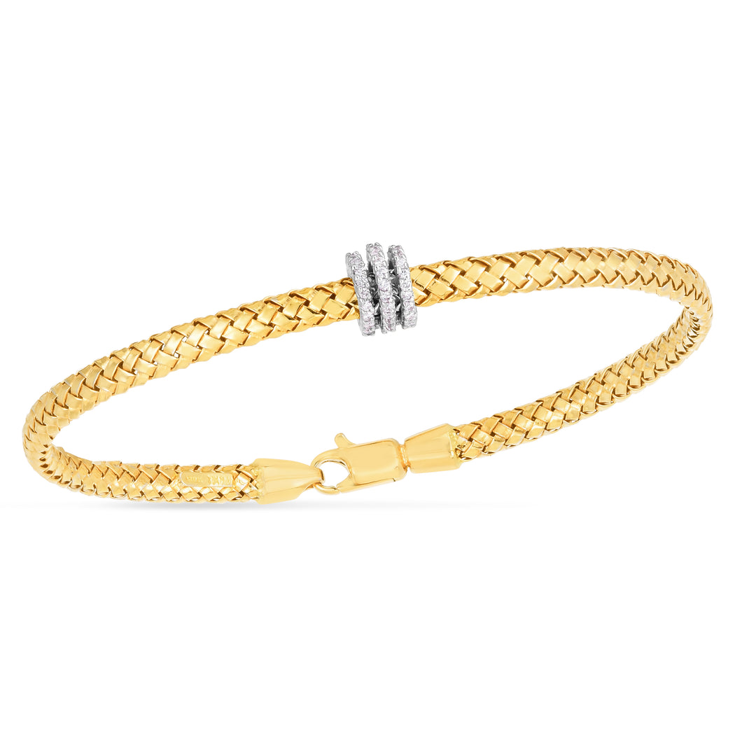 14K Deco Woven Diamond Bracelet