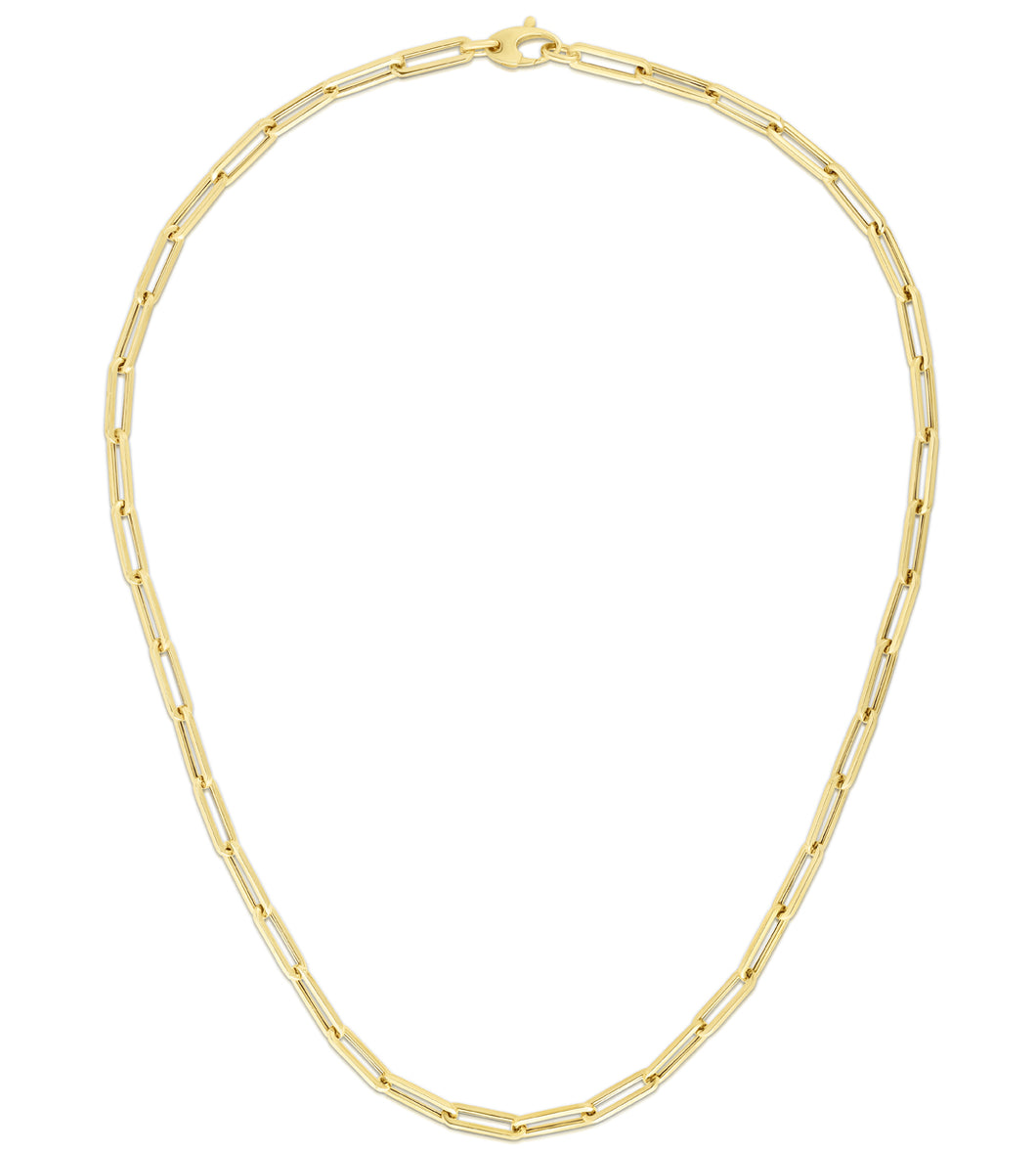 10K Gold 4.2mm Lite Paperclip Necklace