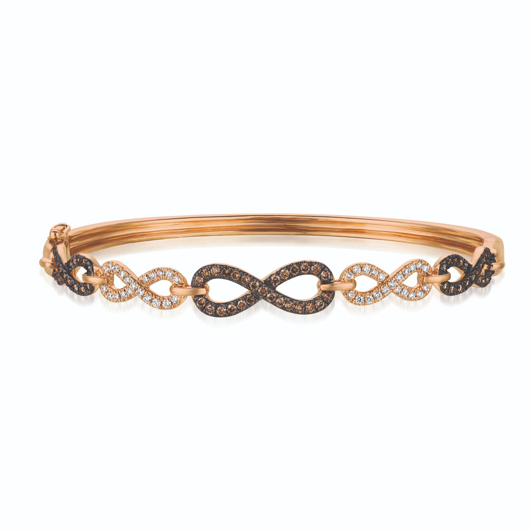 Le Vian Chocolatier� Bangle featuring 1/4 cts. Vanilla Diamonds�, 1/2 cts. Chocolate Diamonds� set in 14K Strawberry Gold�