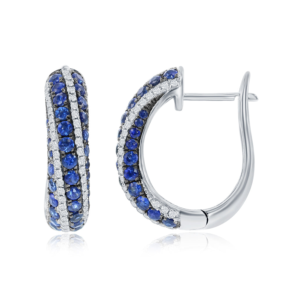 Le Vian� Earrings featuring 1 cts. Blueberry Sapphire�, 1/3 cts. Vanilla Diamonds� set in 14K Vanilla Gold�