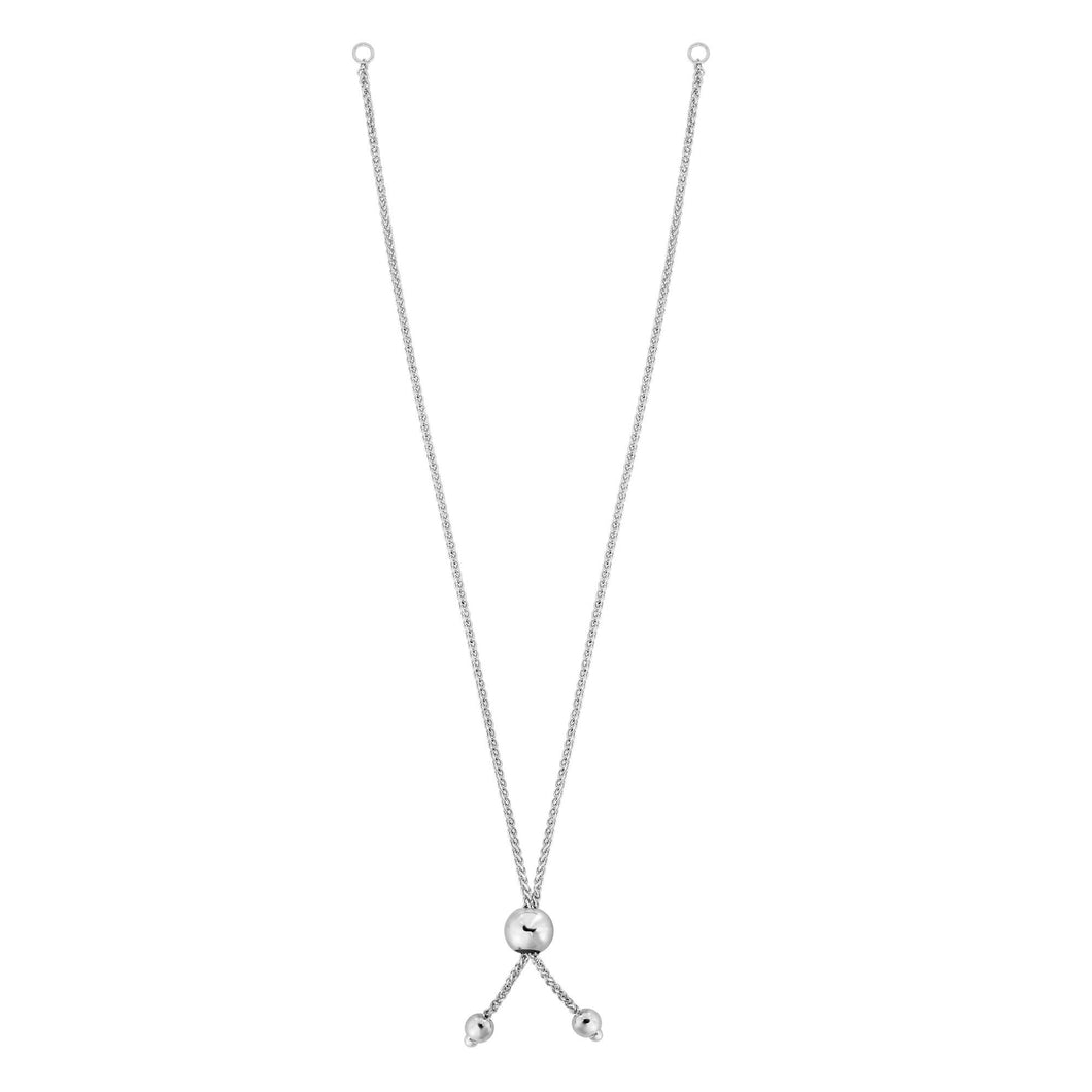 10K Gold Round Wheat Chain with Ball Slide Friendship Bracelet