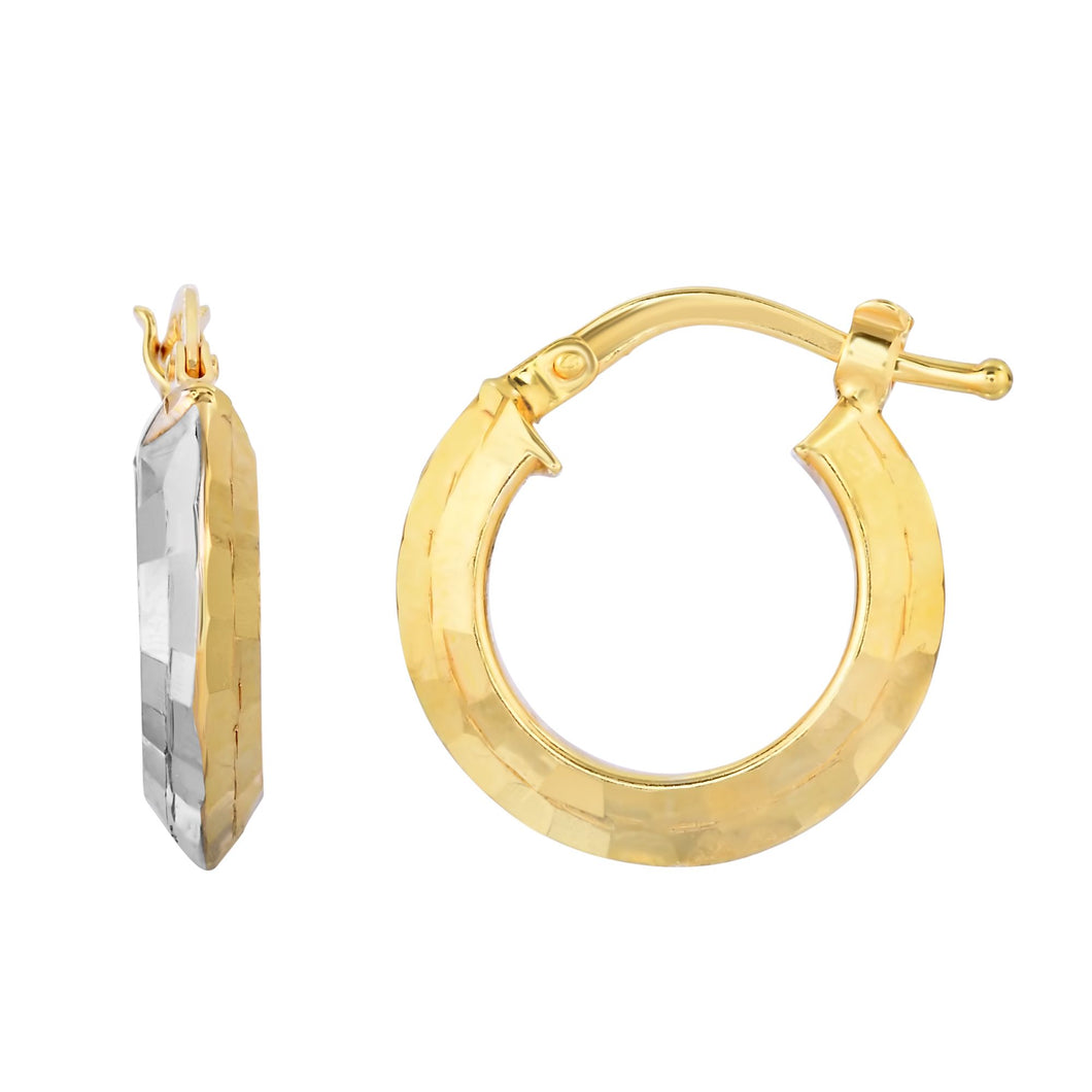 10K Gold Reversible Mini Hoop Earring