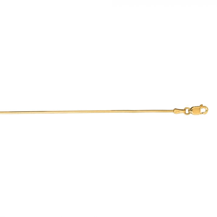 14K Gold 0.85mm Octagonal Snake Chain