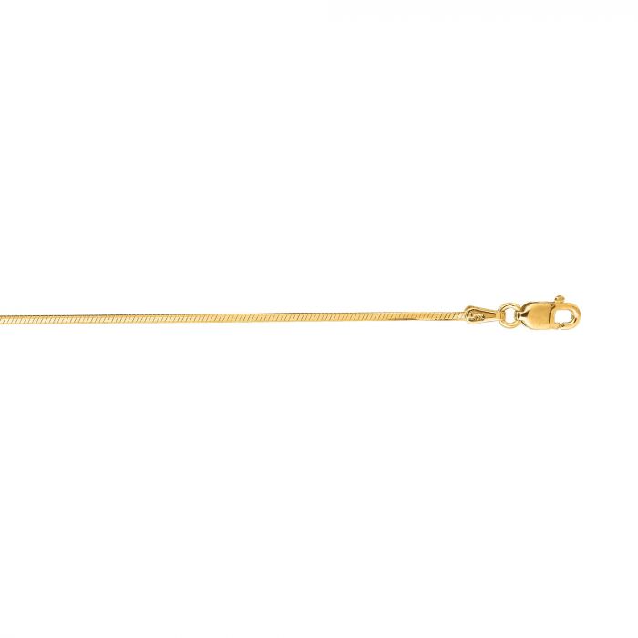 14K Gold 0.98mm Octagonal Snake Chain